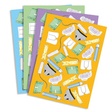 Load image into Gallery viewer, Menstrual Products Notebook, pack of 4