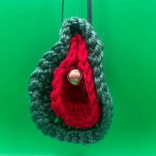 Load image into Gallery viewer, Crochet Vulva Christmas Tree Decoration
