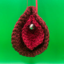 Load image into Gallery viewer, Crochet Vulva Christmas Tree Decoration
