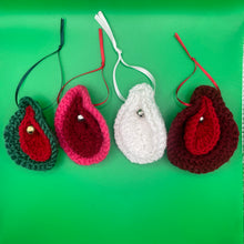 Load image into Gallery viewer, Crochet Vulva Christmas Tree Decoration
