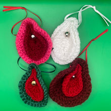 Load image into Gallery viewer, Crochet Vulva Christmas Tree Decoration
