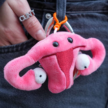 Load image into Gallery viewer, Plushie Uterus Keyring
