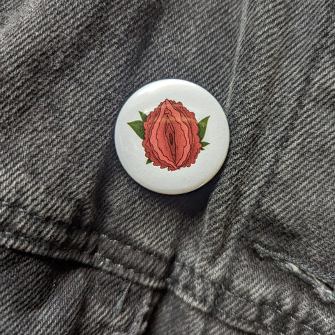 Peony Vulva Pin Badge