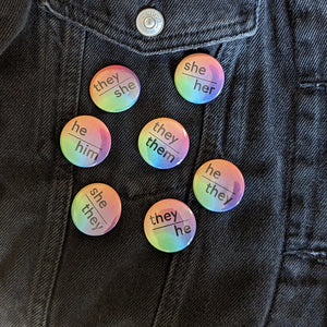 He/They Pin Badge