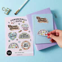 Load image into Gallery viewer, Chronically Cute A5 Vinyl Sticker Sheet

