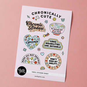 Chronically Cute A5 Vinyl Sticker Sheet
