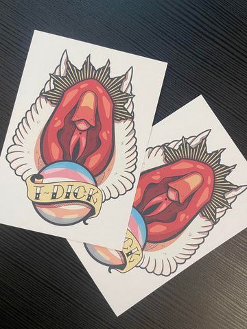 T-Dick Tattoo Postcard