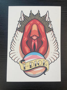 T-Dick Tattoo Postcard