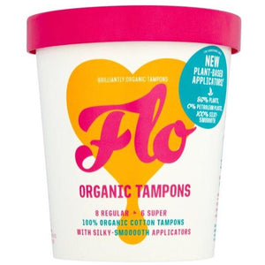 FLO Organic Eco-Applicator Tampons Regular & Super Combo Pack - Pack of 14