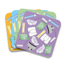 Load image into Gallery viewer, Menstrual Products Coasters, Set of 4
