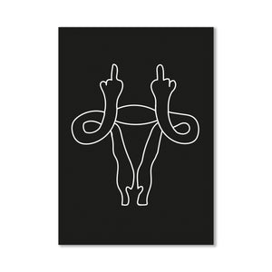 F Uterus Postcard