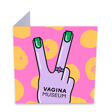 V Sign Greeting Card