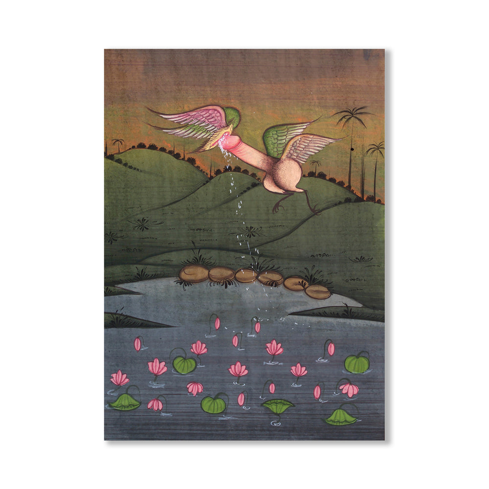 Flying Vulva Postcard