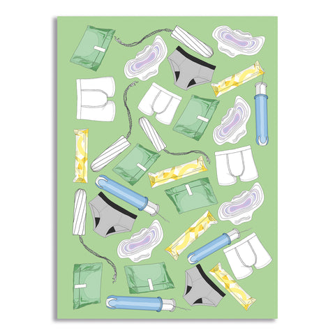 Menstrual Products Notebook, pack of 4