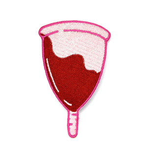 Menstrual Cup Embroidered Iron On Patch