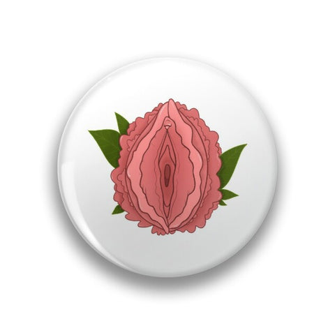 Peony Vulva Pin Badge