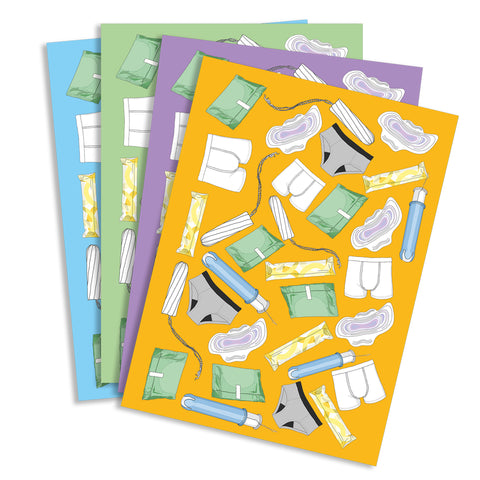 Menstrual Products Notebook, pack of 4