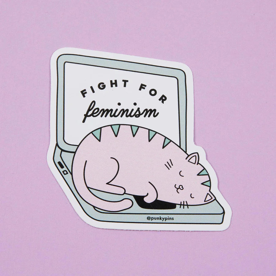 Fight For Feminism Cat Vinyl Sticker