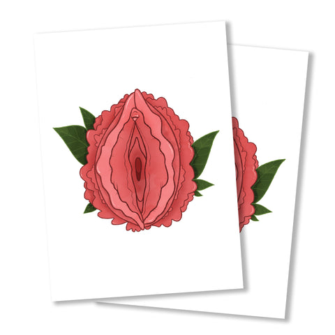 Peony Vulva Postcard