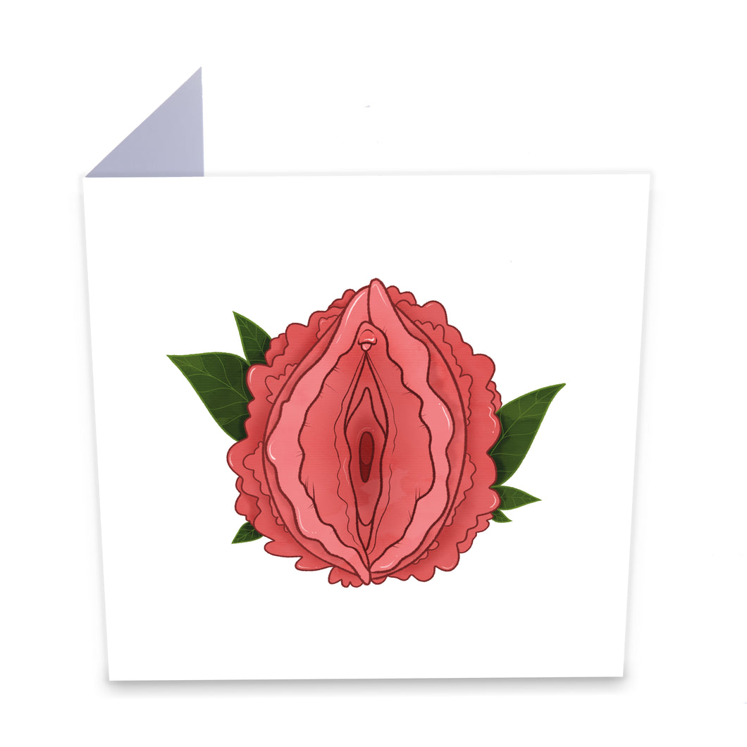 Peony Vulva Greeting Card