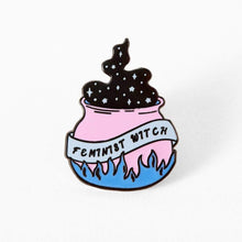 Load image into Gallery viewer, Feminist Witch Cauldron Enamel Pin
