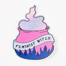 Load image into Gallery viewer, Feminist Witch Holographic Sticker
