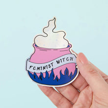 Load image into Gallery viewer, Feminist Witch Holographic Sticker
