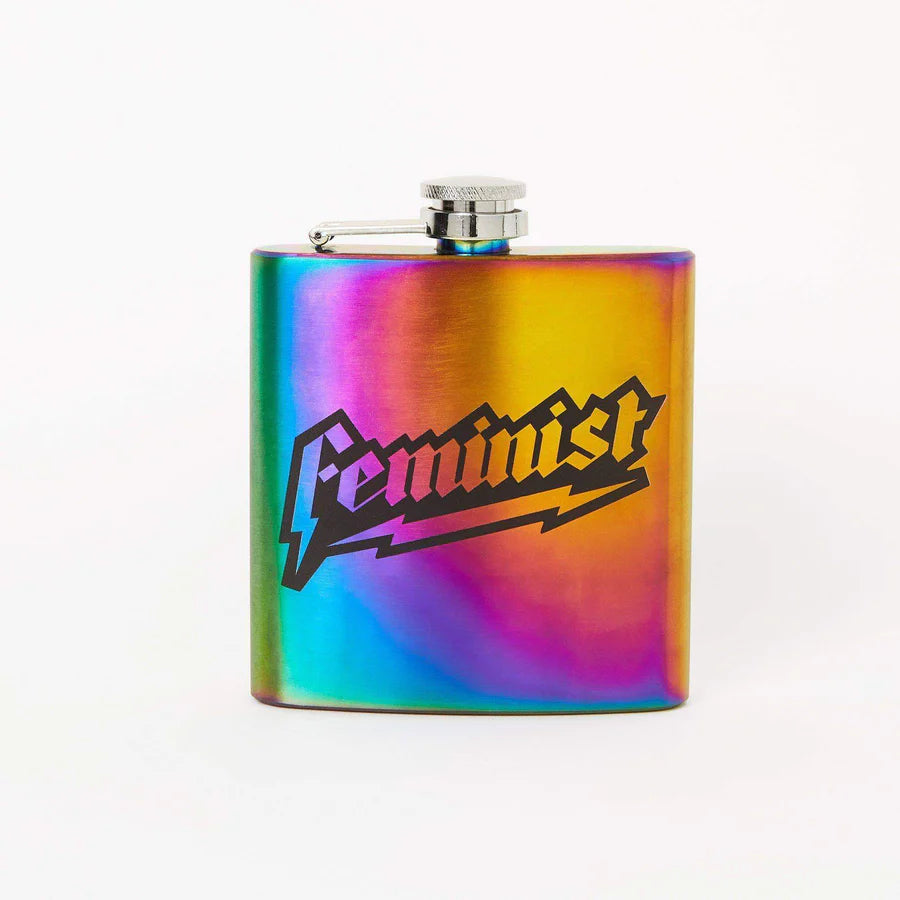 Iridescent Feminist Hip Flask